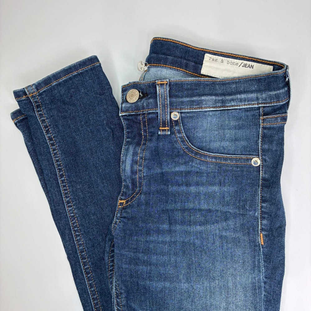 Rag & Bone JEAN Capri Skinny Jeans Dark Wash Indigo Size 27
